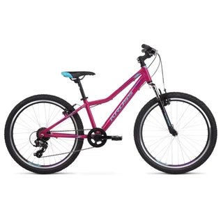 Juniorský dievčenský bicykel Kross LEA JR 1.0 24" - model 2021 - 12" - ružová/modrá/fialová