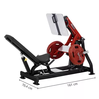 Leg Press Machine Steelflex PlateLoad Line PLLP - Black-Red