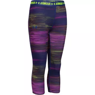 Girls’ Leggings Under Armour Printed Armour Capri - Tory Blue/Mona Lisa/Twilight Grey - Violet/Tory Blue/Lime