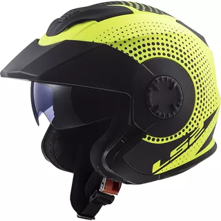 Motorcycle Helmet LS2 OF570 Verso - Spin Matt Hi Vis Yellow