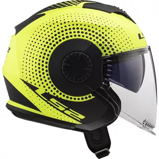 Motorcycle Helmet LS2 OF570 Verso - Spin Matt Hi Vis Yellow