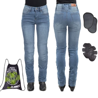 Damskie jeansowe spodnie motocyklowe W-TEC Lustipa - Niebieski