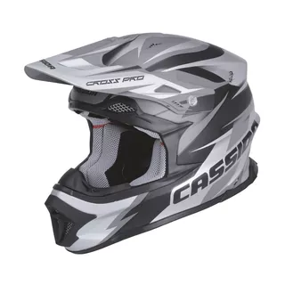 Motocross Helmet Cassida Cross Pro - Red/Fluo Yellow/Black, M (57-58) - Black Matte/Grey