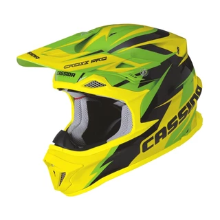 Motocross Helmet Cassida Cross Pro - Black Matte/Grey - Green/Fluo Yellow/Black