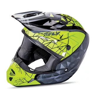 Fly Racing Kinetic Crux Motocross Helm - Hi-Viz/grau/schwarz