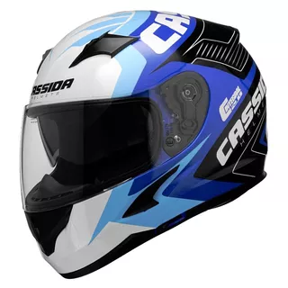 Cassida Integral 2.0 Perimetric Motorradhelm - blau/dunkel blau/schwarz/weiss