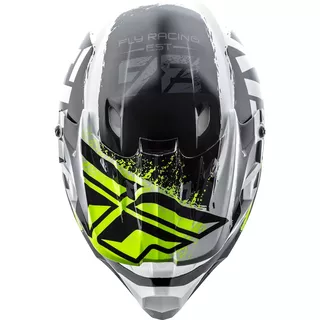 Fly Racing Kinetic Burnich Motocross Helm - orange-weiß