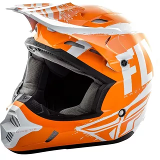 Fly Racing Kinetic Burnich Motocross Helm - orange-weiß