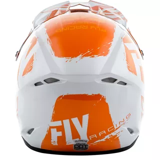 Fly Racing Kinetic Burnich Motocross Helm - orange-weiß