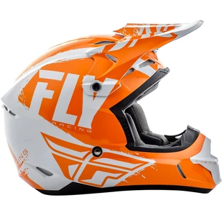 Motokrosová prilba Fly Racing Kinetic Burnich - oranžovo-biela