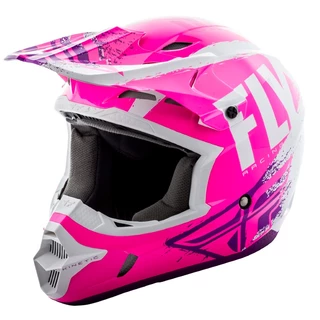 Fly Racing Kinetic Burnich Motocross Helm - blau-schwarz - neon rosa/weiss/violett