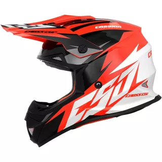 Motocross Helmet Cassida Cross Cup Two - Fluo Orange/White/Black/Grey