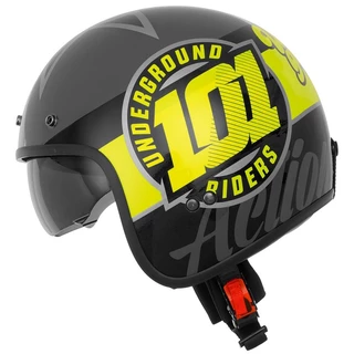 Moto přilba Cassida Oxygen 101 Riders - žlutá fluo/černá/stříbrná metalická