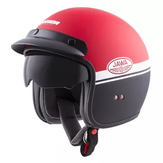 Cassida Oxygen Jawa OHC Motorradhelm - rot matt/schwarz/weiß