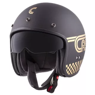 Motorcycle Helmet Cassida Oxygen Rondo - Black Matte/Gold, XS (53-54)