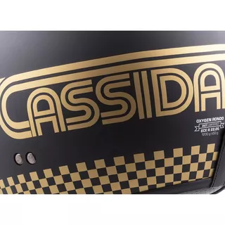 Motorcycle Helmet Cassida Oxygen Rondo - Black Matte/Gold, XS (53-54)