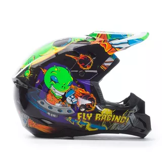 Fly Racing Kinetic Youth Invasion Kinder Motocross Helm - weiß-rosa