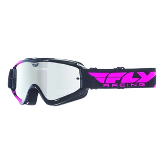 Gyerek motocross szemüveg Fly Racing RS Zone Youth - kék/sárga fluo, tükrös/kék plexi - fekete/rózsaszín, tükrös plexi