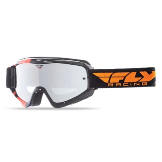 Fly Racing RS Zone Motocross Brille - schwarz-weiss-verspiegeltes-visier-mit-bolzen-fur-sonnenblenden