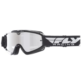 Motocross Goggles Fly Racing RS Zone - Black/Red, Clear Plexi with Pins for Tear-Off Foils - Black/White, Mirror Plexi with Pins for Tear-Off Foils