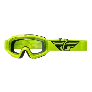 Motocross Goggles Fly Racing Focus 2019 - White, Clear Plexi without Pins - Fluo Yellow, Clear Plexi without Pins