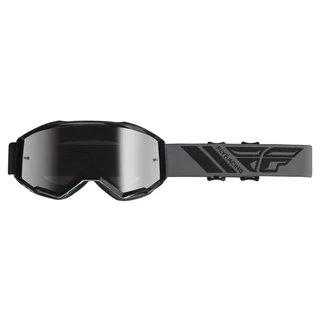 Motokrosové okuliare Fly Racing Zone - čierne, strieborné chrom plexi