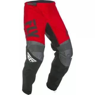 Motocross Pants Fly Racing F-16 2019 - Black/White/Grey - Red/Black/Grey