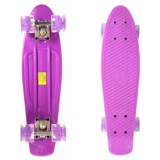 Penny board Maronad Retro mit leuchtenden Rädern - weiß