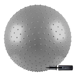 Gymnastická a masážna lopta inSPORTline 65 cm - šedá