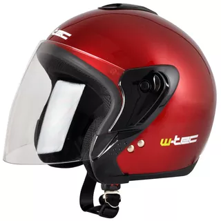 Motorcycle Helmet W-TEC MAX617 - Silver - Burgundy