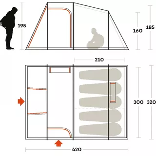 Tent FERRINO Meteora 5 - Red