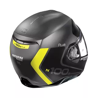 Moto prilba Nolan N100-5 Plus Distinctive N-Com P/J - Glossy Black-Fluo