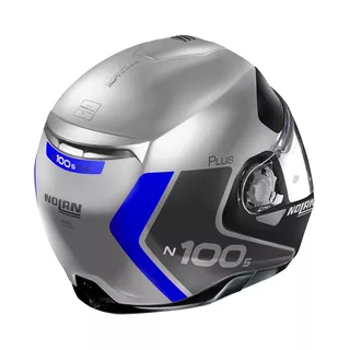 Motorcycle Helmet Nolan N100-5 Plus Distinctive N-Com P/J - Metal White