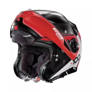 Moto prilba Nolan N100-5 Plus Distinctive N-Com P/J - Glossy Black-Fluo