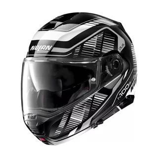 Moto prilba Nolan N100-5 Plus Starboard N-Com P/J - Glossy Black-Red - Glossy Black