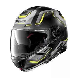 Motorcycle Helmet Nolan N100-5 Upwind N-Com P/J - Flat Black - Flat Black-Yellow