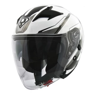 Moto helma Yohe 878-1M Graphic - růžová - bílá