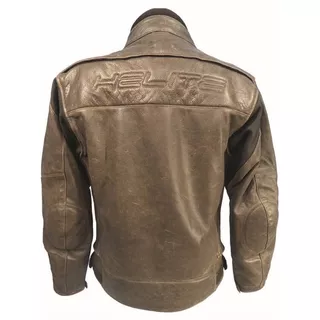 Leather Airbag Jacket Helite Roadster Vintage Brown - Brown