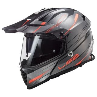 Motorcycle Helmet LS2 MX436 Pioneer Evo - Knight Titanium Orange
