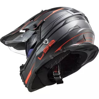 LS2 MX436 Pioneer Evo Motorradhelm - Router Matt Black H-V Yellow