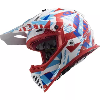 Junior Motorcycle Helmet LS2 MX437J Fast Evo Mini Funky - Funky Red White