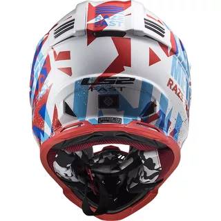 Junior Motorcycle Helmet LS2 MX437J Fast Evo Mini Funky - Funky Red White