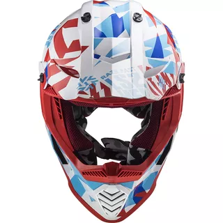 Juniorská moto přilba LS2 MX437J Fast Evo Mini Funky - Funky Red White