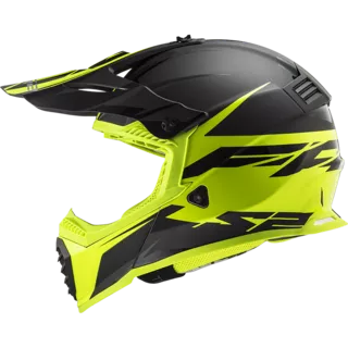 Moto přilba LS2 MX437 Fast Evo Roar - Matt Black H-V Yellow