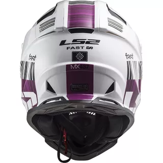 Motorradhelm LS2 MX437 Fast Evo XCode - Glänzendes Weißviolett