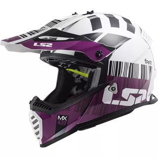 Moto prilba LS2 MX437 Fast Evo XCode - Gloss White Violet