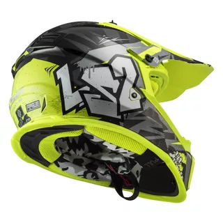 Juniorská moto přilba LS2 MX437J Fast Evo Mini Crusher - Black Yellow