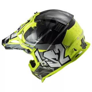 Juniorská moto prilba LS2 MX437J Fast Evo Mini Crusher - Black Yellow