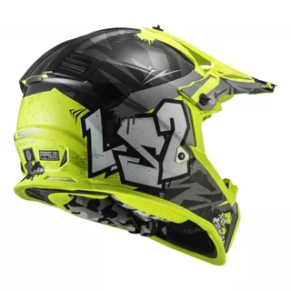 Junior bukósisak LS2 MX437J Fast Evo Mini Crusher BLACK YELLOW - Fekete sárga