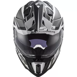 Enduro Helmet LS2 MX701 Explorer Alter - Matt Black White